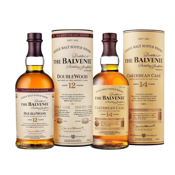Balvenie Whisky 12 Jahre + 14 Jahre im Set.