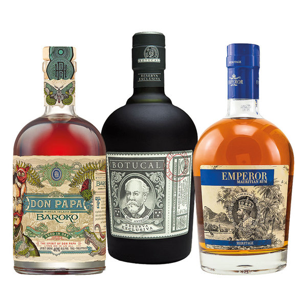Don Papa Rum, Emperor Heritage Rum, Botucal Rum (3er Rum Set, 3 x 0,7l)