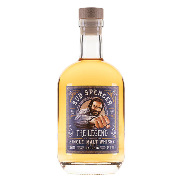 St.Kilian Bud Spencer Whisky – The Legend – rauchig + 3 x Essendorfer Bud BBQ Soßen