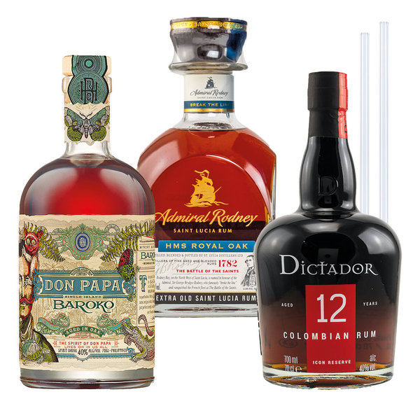 Don Papa Rum, Admiral Rodney Rum, Dictator 12 Jahre Rum (3 x 0,7l)