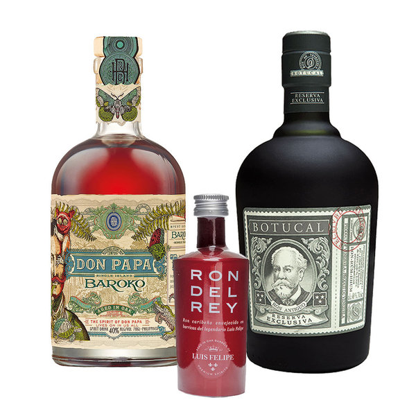 Don Papa Rum, Botucal Reserva Exclusia, Ron Del Rey Rum  (2x0,7l, 1x50ml)