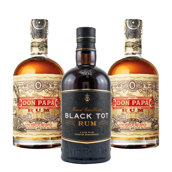 Don Papa Rum + Black Tot Rum - 3er Set (3x0,7l)